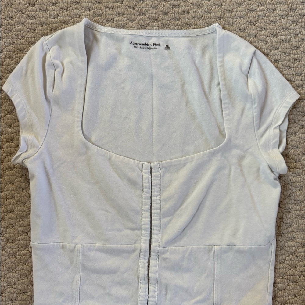 Abercrombie & Fitch Women's White Short Sleeve Top